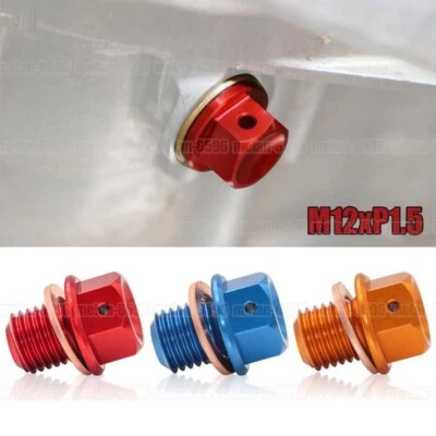  Tornillo magnético para tapón de drenaje de aceite de motor M12xP1.5 para Honda Suzuki Kawasaki Foto 1 de 4