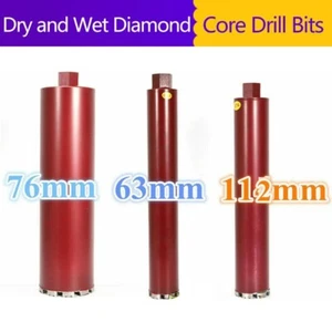63mm/76mm/112mm Trocken + Nass Diamant Beton Kernbohrkronen Bohrer Werkzeug - Bild 1 von 15