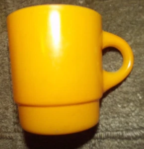 Vintage Fire King Anchor Hocking milk glass mug - solid orange color - Picture 1 of 5
