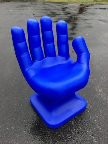 Cobalt Blue right HAND SHAPED CHAIR 32" tall adult size 70's Retro iCarly NEW Cover
