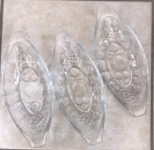 Set 3 Vintage Banana Split Dishes French Glass Multi Use Snacks Sweet Savoury - Picture 1 of 3