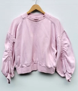 Rebecca Vallance Women's Pink Cotton Cropped Sweatshirt Size L - Picture 1 of 10