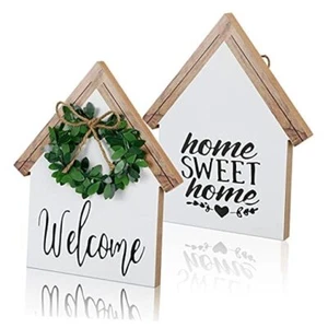 1 Pcs Wooden Home Sign Welcome Home Table Sign Rustic Sweet Farmhouse Home - Picture 1 of 8