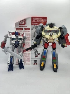 Transformers AOE: Silver Knight Optimus Prime and Grimlock | Loose Complete - Picture 1 of 1