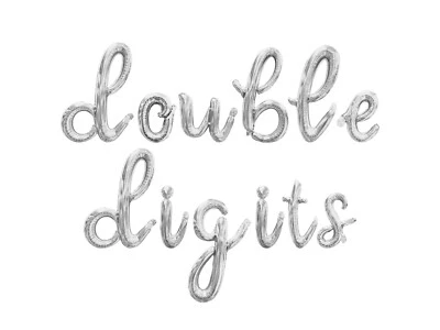 Banner Globo Letra Cursiva DOBLE DÍGITOS - Decoraciones Fiesta 10º Cumpleaños Foto 1 de 4