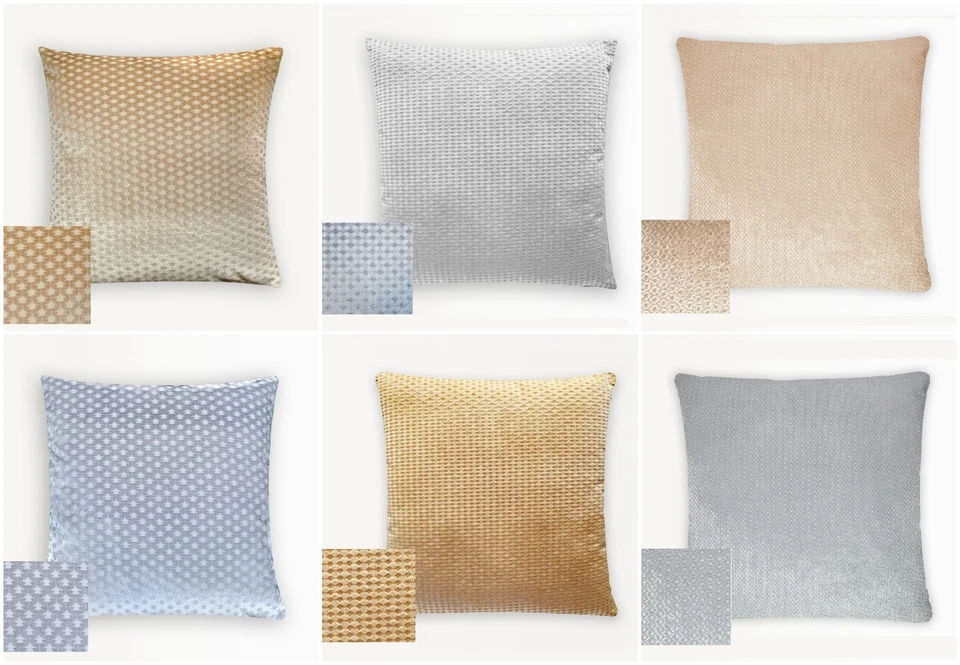 Velvet Cushion Covers In 3 Designs Filled or Unfilled Luxurious Soft Shimmering - Image 1 of 1