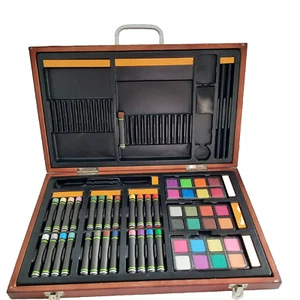 Chalk Pastels and Colored Pencils in Wooden Case 14.5" x 9" Artist - Picture 1 of 8