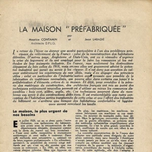 La maison préfabriquée - - Article de presse 1945 - Bild 1 von 5