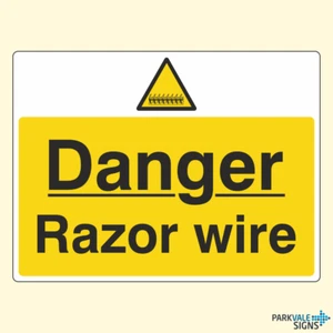 Danger Razor Wire Sign (large) - Picture 1 of 1
