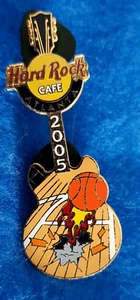 ATLANTA HRC BASKETBALL COURT HOT SHOT FLAMES GUITAR 2005 Hard Rock Cafe PIN LE - Picture 1 of 1