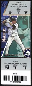 9/17/2004 Ichiro Suzuki Breaks Record Most Singles in Season Full Ticket 187540 - Picture 1 of 2