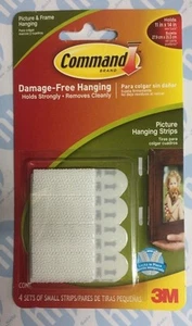 NEW Command Small Picture Hanging Strips  17202 (1 Pack of 4 Sets) - Picture 1 of 4