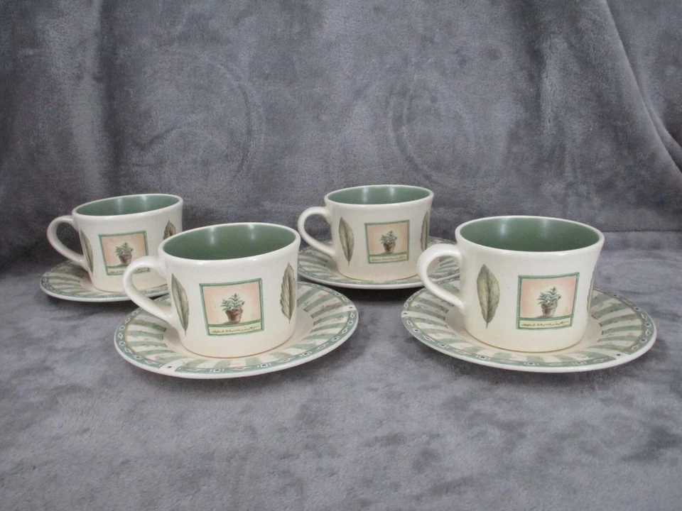 Pfaltzgraff Coffee Tea Cup & Saucer Set Portfolio Naturewood Stoneware 8 Piece - Image 1 of 4