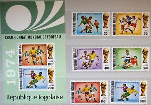 TOGO 1974 1017-22 A Blok 81 Mistrzostwa Świata w piłce nożnej Mistrzostwa Świata Niemcy Piłka nożna **