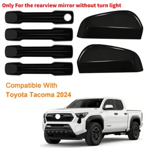 For Toyota Tacoma 2024+ Side Mirror & Door Handle Cover Trim Kits Glossy Black - Picture 1 of 11