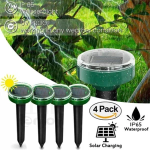 4X SOLAR TIERVERTREIBER ULTRASCHALL MARDER KATZEN HUNDE MÄUSE-ABWEHR SCHRECK - Bild 1 von 10