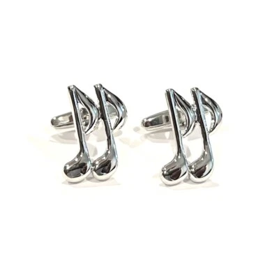 Music Note Symbol Cufflinks Men Daily Wear Birthday Gift In Box - Image 1 of 4