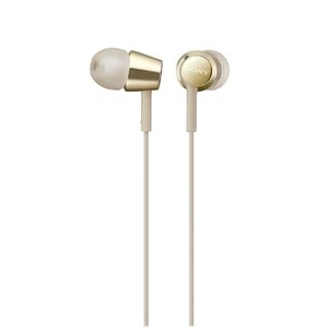 SONY MDR-EX155AP Closed Dynamic In-Ear Headphones In-line Remote Mic Gold NEW - Picture 1 of 1