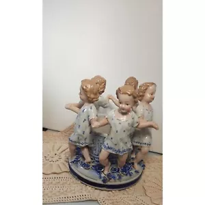 Ernst Bohne ( and Sohne) Ring Around the Rosie Cobalt Blue Figural Cachepot - Picture 1 of 10