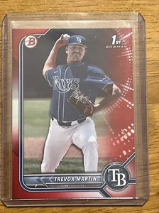 2022 Topps Bowman Draft Prospects Trevor Martin #BDC-184 Red 3/5 SSP!! - Picture 1 of 3