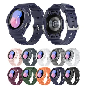 Sport TPU Watch Strap Band with Bumper Case For Samsung Galaxy Watch 4/5 40/44mm - Picture 1 of 21