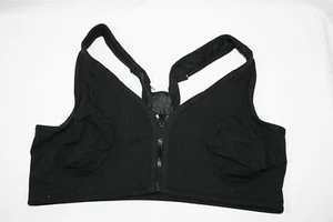 017X07 Valmont 1611A Front Zipper Mesh Racerback Sports Bra 38D/DD Black - Picture 1 of 2