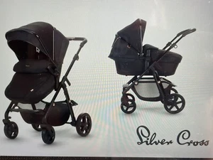 Boxed Brand New Black/Rose Gold Silver Cross Pioneer Eclipse Pram /Pushchair - Picture 1 of 6