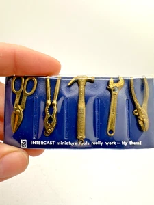 KK Vintage INTERCAST Miniature Tool Set Brass Dollhouse Working Tools - Picture 1 of 9