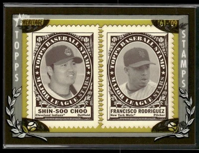 Colección de estampillas Topps Heritage 2010 Shin-Soo Choo/Francisco Rodríguez/50 Foto 1 de 2
