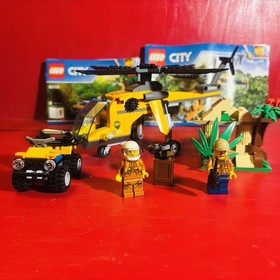 LEGO CITY: Jungle Cargo Helicopter (60158) With Minifigures And Instructions.