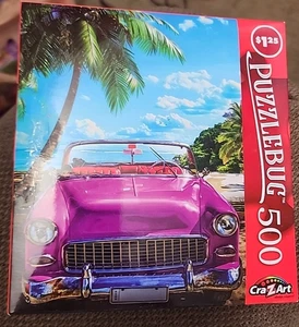 Pink Vintage Car, Varadero, Cuba Puzzlebug Deluxe 500 Pieces Jigsaw Puzzle - Picture 1 of 2