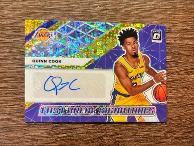 2019 Panini Donruss Optic Fast Break Signatures Gold Prizm /10 Quinn Cook Auto - Image 1 of 2