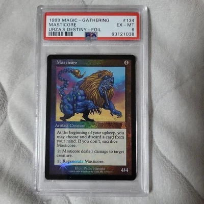 MTG Masticore Foil PSA 6 EX-MT 1999 Urza's Destiny English #134 Vintage Artifact - Image 1 of 4