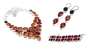 Tourmaline Garnet Gemstone 925 Sterling Silver Combo Jewelry - Picture 1 of 5