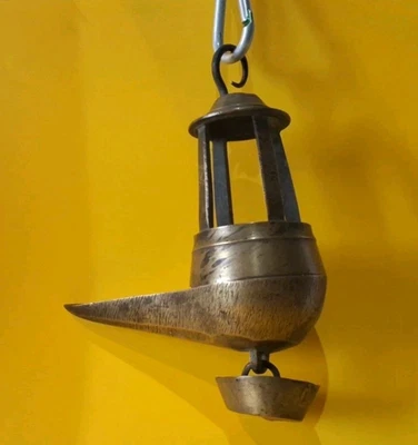 Ancienne Lampe à Huile en Bronze Du XIXÈME Siècle Complète en bel état Vintage - Photo 1/4