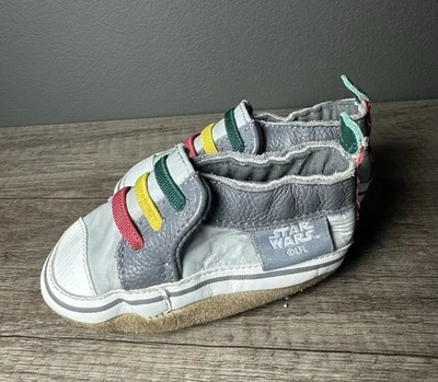 Zapatos de bebé Robeez Star Wars Boba Fett suelas suaves de cuero 12-18 meses Foto 1 de 4