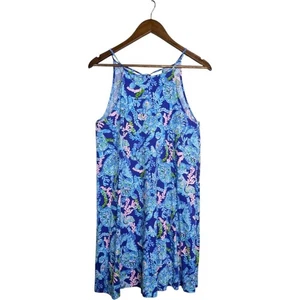 Lilly Pulitzer Margot Swing Kleid Small Turtle Villa Korsika Blau Rosa Resort - Bild 1 von 11