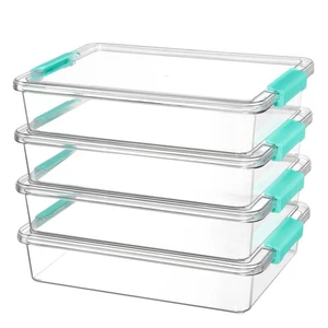 6 Qt Plastic Storage Bins with Lids, Clear Sensory Bins, Arts Crafts Organize... - Picture 1 of 8