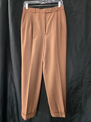 复古 Bernard Zins Saks Fifth Ave 裤子法国制造羊毛羊绒 10 码 — 第 1/4 张图片