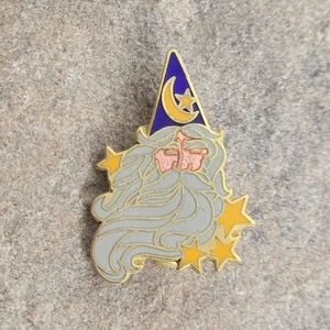 Zauberer Magie Mond und Sterne Fantasy Emaille Anstecknadel Hutnadel - Bild 1 von 3