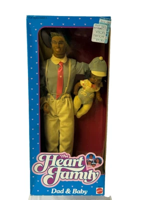 Heart Family 1984 - papá y bebé - afroamericano - Mattel #9719 - nuevo - caja sin abrir Foto 1 de 4