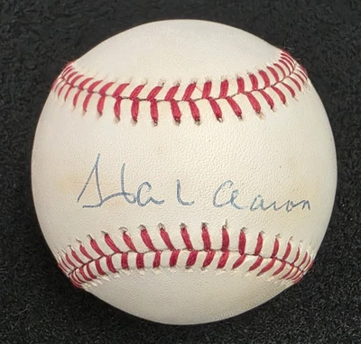 HANK AARON Signed Official MLB Baseball-HOF-MILWAUKEE BRAVES-PSA - Image 1 of 4