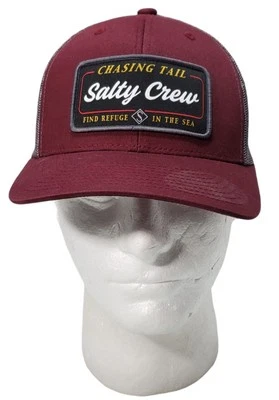 SALTY CREW Men's Trucker Snapback Hat Cap MARINA RETRO Maroon / Gray - Image 1 of 4