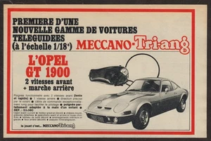 1969 MECCANO TRI-ANG Opel GT 1900 Controlled car Vintage Original PRINT AD | Fr - Picture 1 of 2
