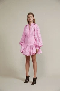 Acler "Cookes"long sleeve lace blouse in taffy pink size UK8 - Picture 1 of 14