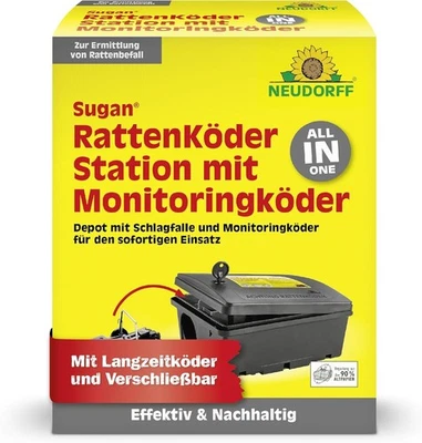 Neudorff Sugan RattenKöderStation Monitoringköder Schlagfallen-Box Langzeitköder - Bild 1 von 4