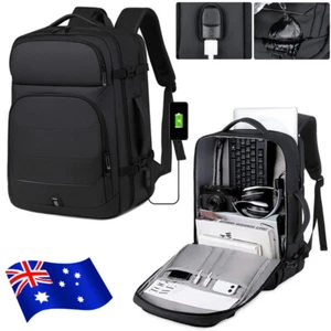 50L Expandable Backpack Anti Theft Laptop Luggage Bag Travel Business School Bag - Picture 1 of 12