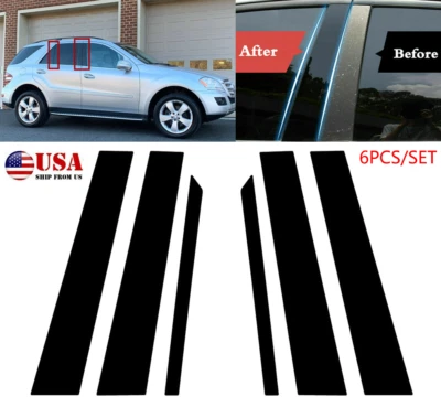 Juego de 6 piezas para Mercedes Benz ML350/ML500/ML550 W164 06-11 moldura de poste de pilar de ventana Foto 1 de 4