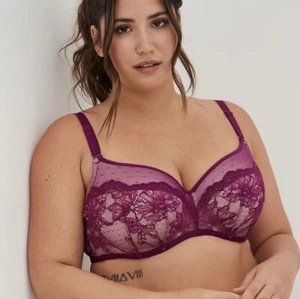 Torrid NWT Purple Full Coverage Balconette Underwire Bra Plus Size 40DDD New - Picture 1 of 3