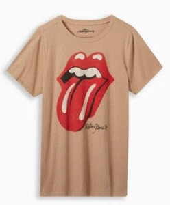 Camiseta clásica doble Torrid talla grande 2X 18/20 nueva con etiquetas - algodón Rolling Stones marrón - Imagen 1 de 4